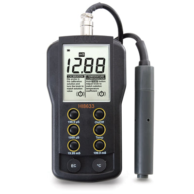 Hanna HI8633 Multi-Range EC Meter with Manual Temperature Compensation